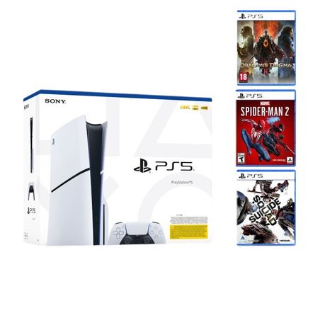 PlayStation 5 Slim + Suicide Squad, Dragon's Dogma, Spider-Man 2 Image