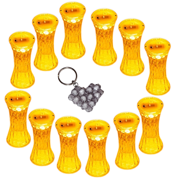 LED Smokeless Candle Light Pack Of 12 And Handmade Keyholder