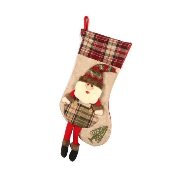 Christmas Socks Decorations New Old Man Snowman Christmas Socks Gift Bag Pe