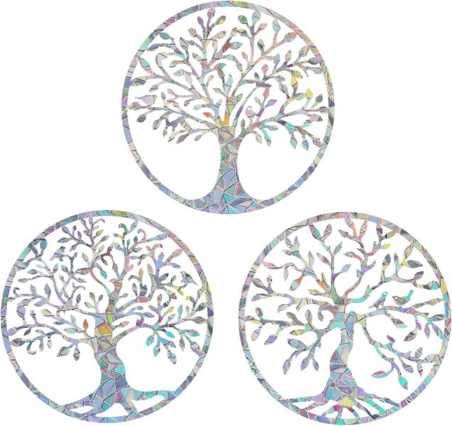 Decor Rainbow Anti-Collision Window Stickers Tree of Life 3 Piece