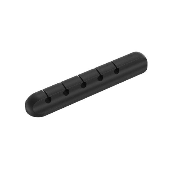Silicone 5-Slot Cable Clip Organizer - Black