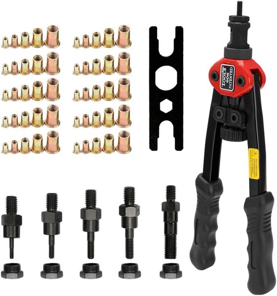 12 In Hand Riveter BT-606 Double Insert Rivet Hine Riveting Tools With Nuts