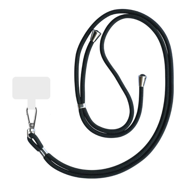 Black Universal Nylon Phone Lanyard, Adjustable phone Lanyard Neck Strap