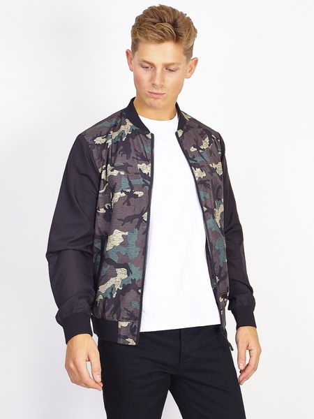 Brave Soul Mens Blair Camo Bomber Jacket