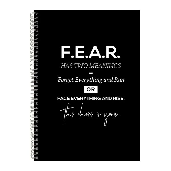 Fear A4 Notebook Spiral Lined Motivational Saying Graphic Notepad Gift 154