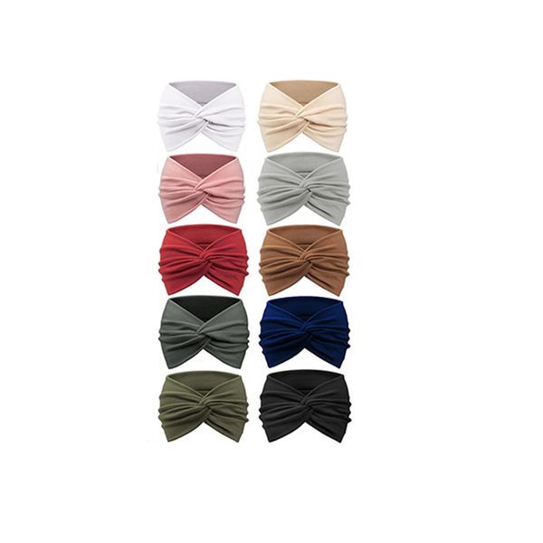 10 Pack Turban Headbands for Women Wide Vintage Head Wraps