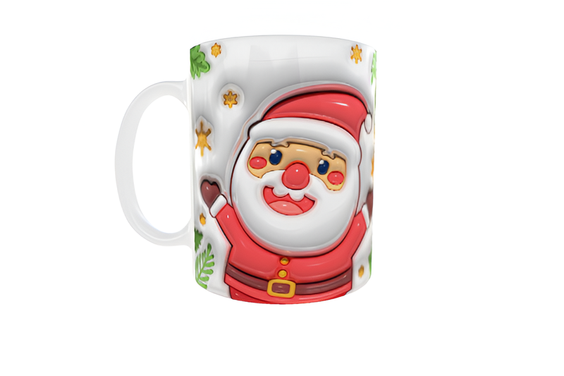 Jolly Waving Santa 325ml Ceramic Coffee Mug - Cheerful Christmas Design