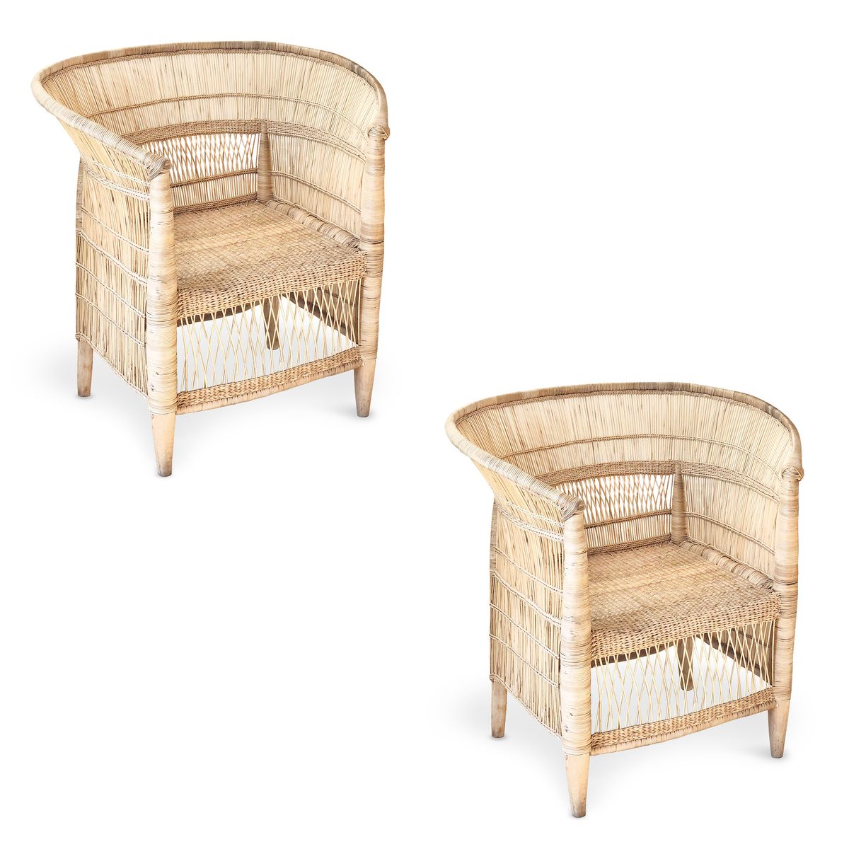 2 Traditional Malawi Cane Chairs