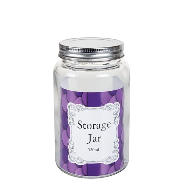 Bulk Pack x 5 Storage-Jar Glass Clear 8.5x13cm 520ml