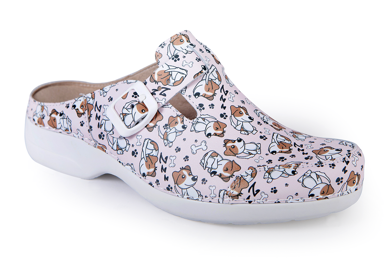 Nursing Care Women Printed Slide Closed Toe