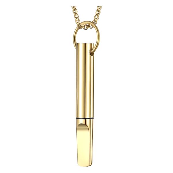 Mindfulness Meditation Whistle Pendant Necklace - Gold - Style 1