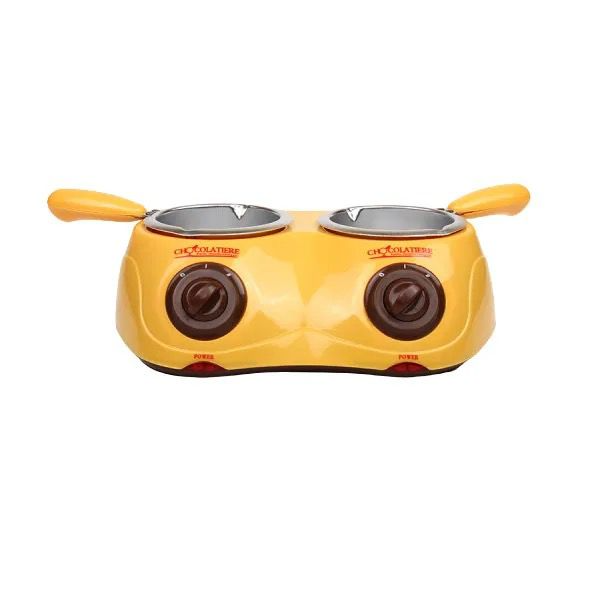 Twin Chocolatiere Melting Fondue Pots with Trays and Recipes Shop