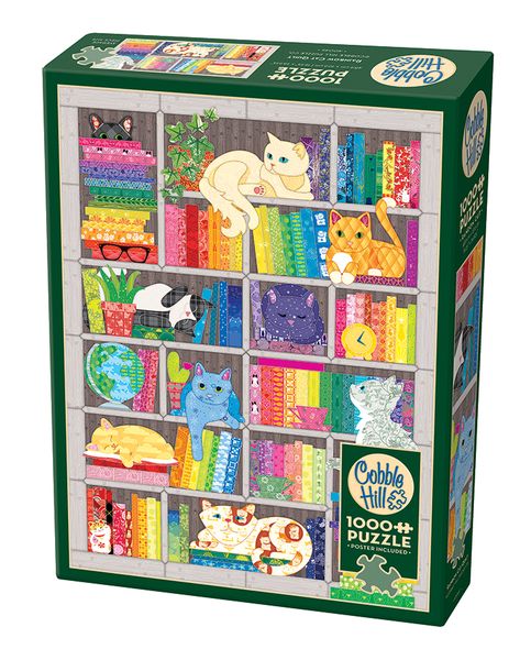 Cobble Hill Rainbow Cat Quilt 1000 Piece Puzzle