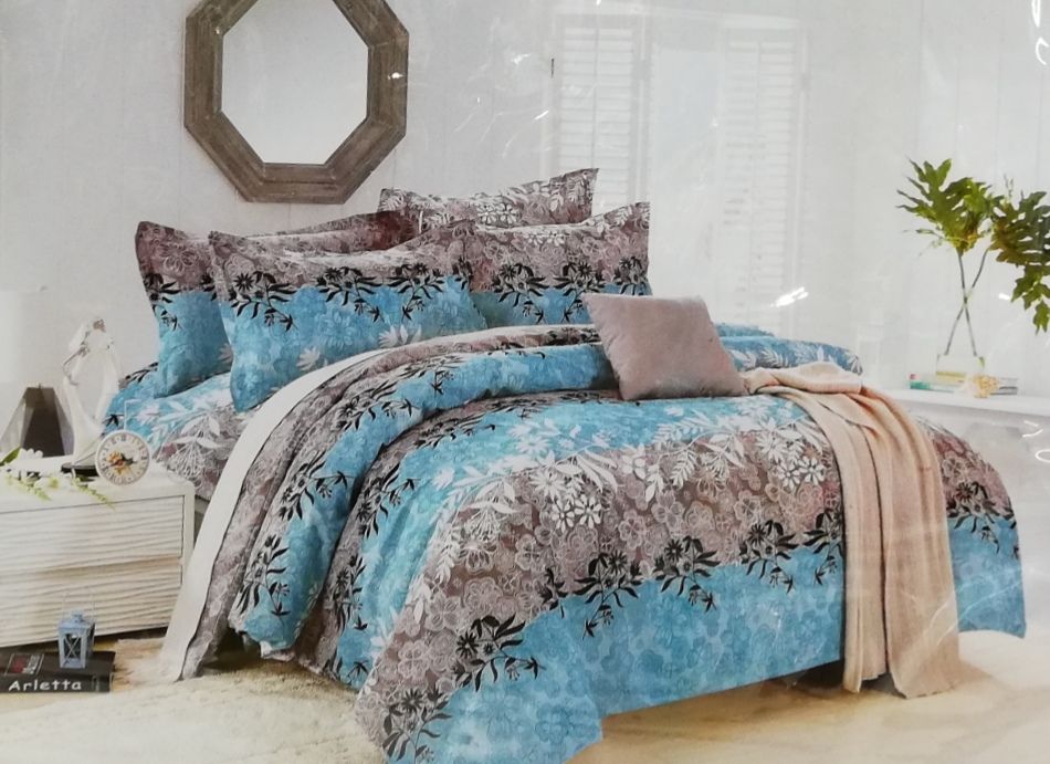 6 Pieces Flowered Duvet Cover Set