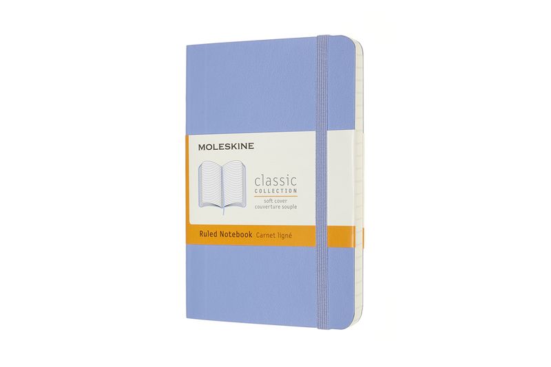 Moleskine Classic Notebook, Pocket, Ruled, Hydrangea Blue, Soft Cover (3.5 X 5.5)