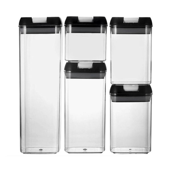 Airtight 5 Piece Kitchen Food Cereal Pantry Storage Container Set