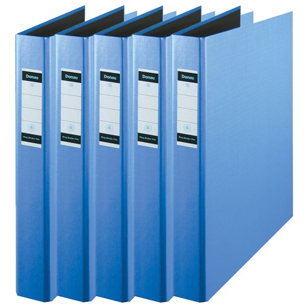 Donau A4 Ring Binder File 30mm - 2 ring, Blue (Pack of 10)