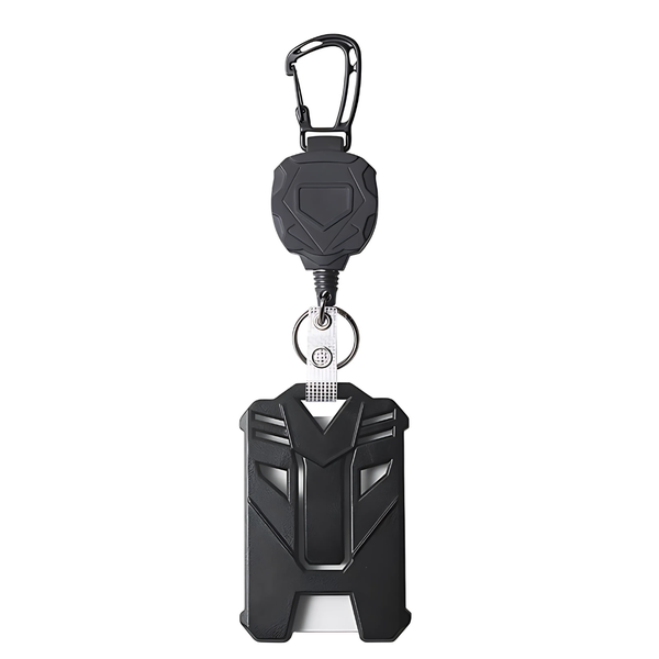 Arfast - Heavy Duty Auto-retractable Key Chain Card Holder with Carabiner