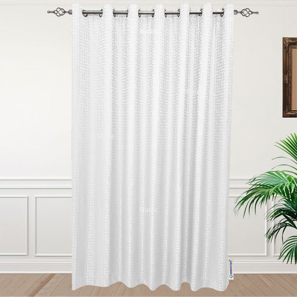 Matoc Designs Curtain - Labyrinth White - Lined - Eyelet