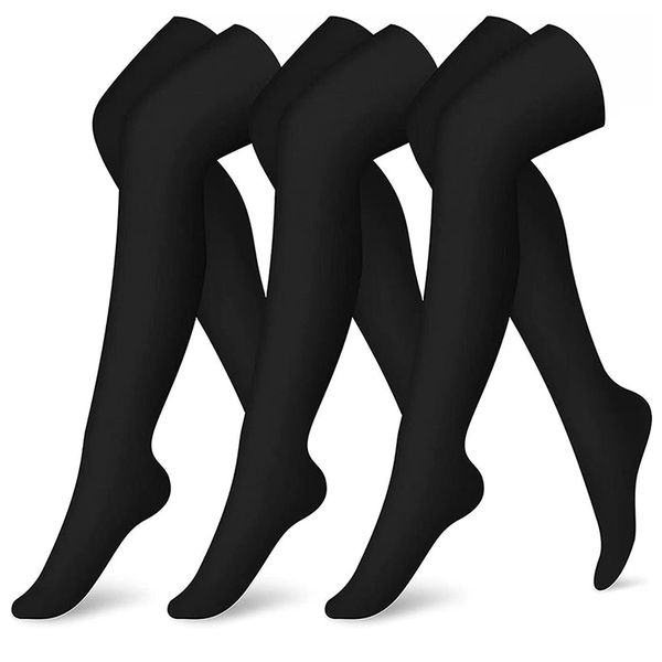 3 Pairs Thigh High Compression Socks 15-20mmHg for Men Women Circulation