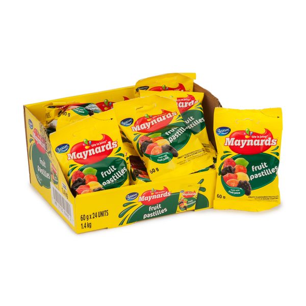 Maynards Fruit Pastilles 60g Packets - 24 Pack