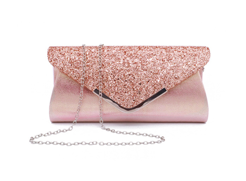 Euro American PU Glitter Clutch Bag - Evening Makeup Party Purse