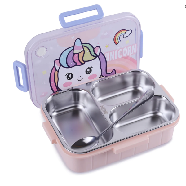 Kids Character (750ml) 3 Compartment Stainless Steel Bento Lunch Box