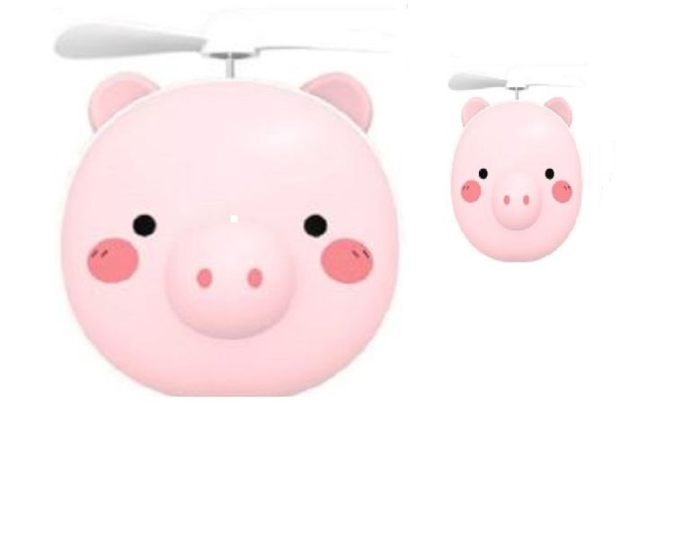 Portable Handheld Creative Cartoon Design Makeup Mirror USB LED Light Fan