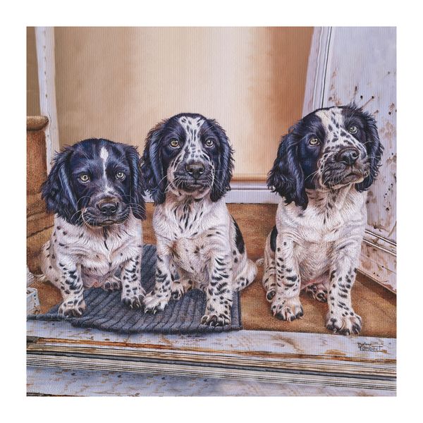 Puppies By Delene Lambert Square Tablecloth