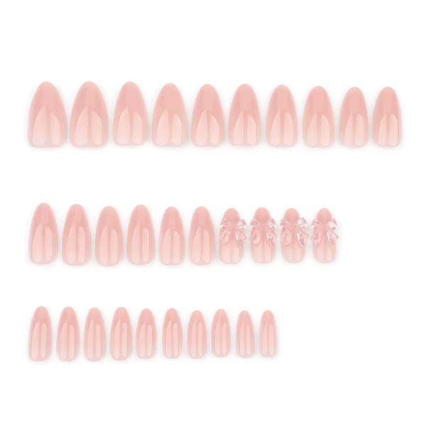 French 3D Three Dimensional Bow Pink Nail Art Design