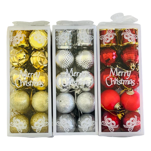 Christmas Tree Baubles - Christmas Balls (4 cm) 16 Piece (Pack of 2)