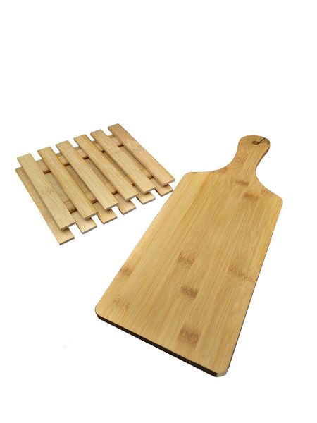 Wooden Serving Board and 2 Wooden Trivets