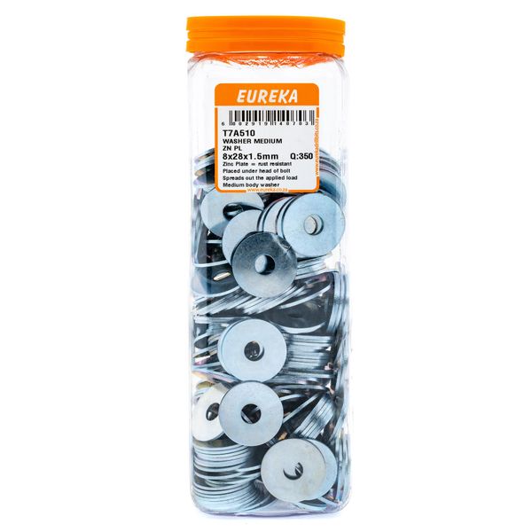 EUREKA Medium Body Washer Zinc Plated 8 x 28 x 1.5mm Q:350 T7A510