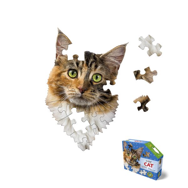 Madd Capp I Am Cat Head Shaped Jigsaw Puzzle - 24 Pieces