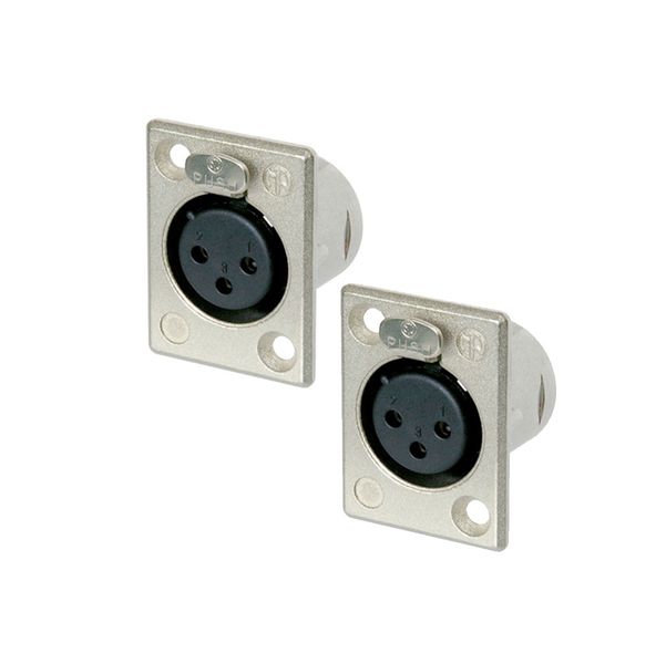 Tecnix silver 3 pin female chassis xlr – pair