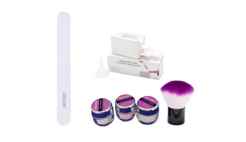 Born Beautiful UV/LED Gel Nail Polish Acrylic Powder Top Up Kit - 6 Piece