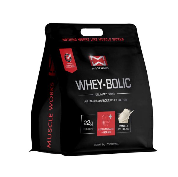 Muscle Works Whey-Bolic Protein 3kg Vanilla Ice Cream