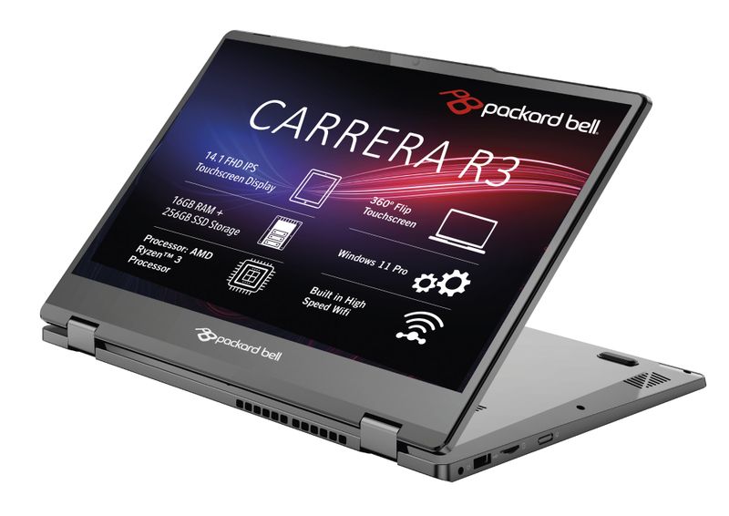 Packard Bell Carrera R3 14.1" Flex AMD Ryzen 3 16GB RAM 256GB SSD Laptop
