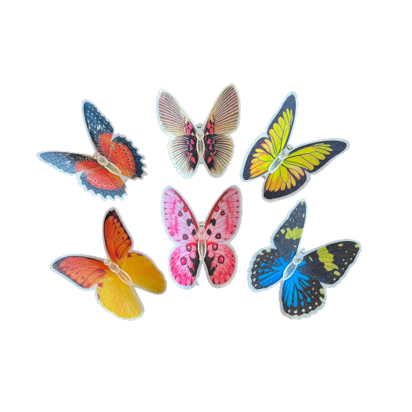 LED Colour Changing 3D Butterfly Wall Stickers - 10.5cm - Pack of 12