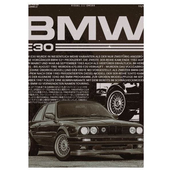 BMW E30 Collage - A1 Poster