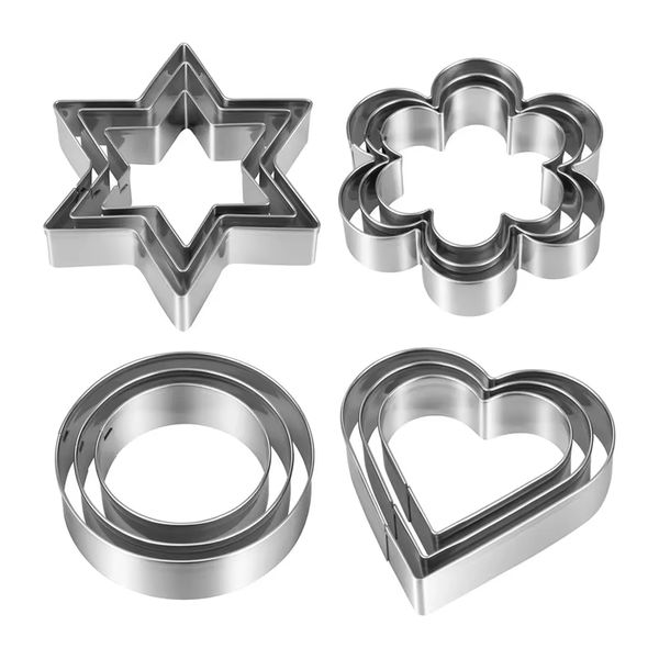 Heart Star Round Flower Biscuit Cutters Kit Cookie Mold Baking Tools