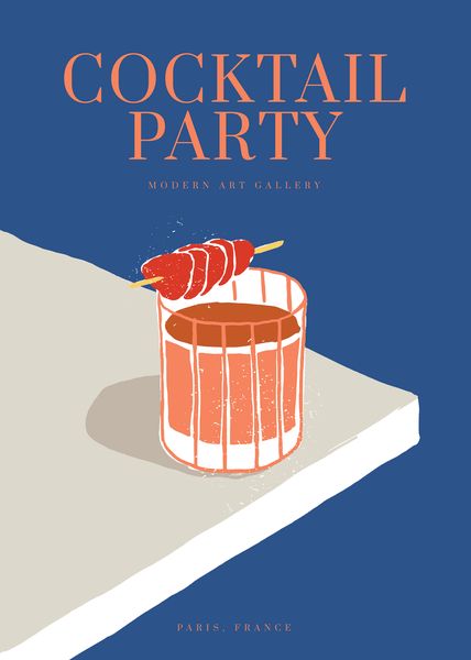 Cocktail Party Wall Print