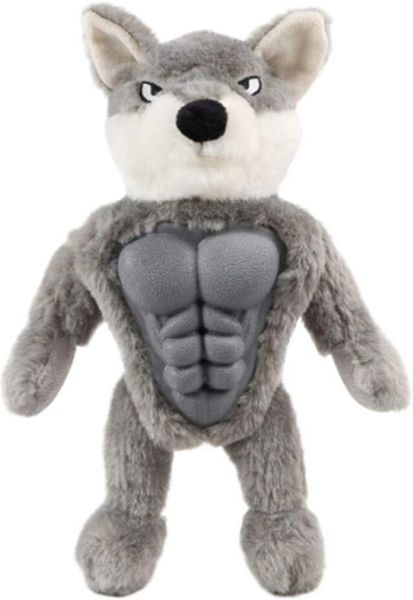 Kollopet Sound-Making Pet Plush Toy - Buff Wolf / Dog - Dog Pet Plush Toy