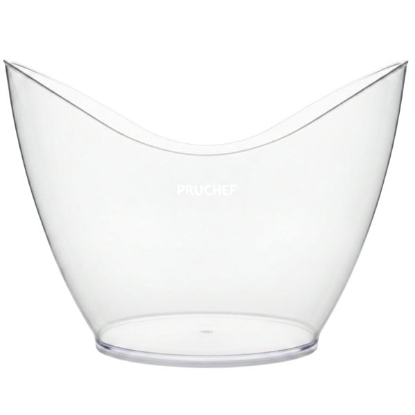 PRUCHEF - Plastic Wine Ice Bucket with Lid &amp; Handle - Clear