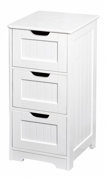 Pedestal 3 Drawer White MDF Storage/Bedside Table