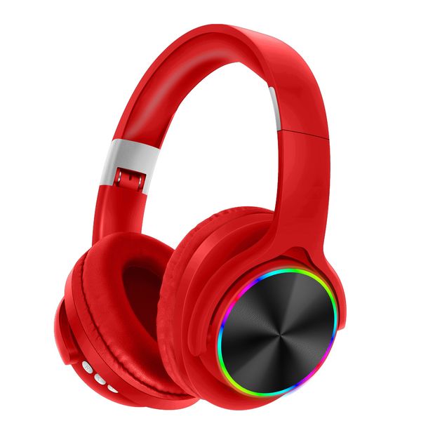 Red Wireless stereo RGB shine color changing gaming headphone
