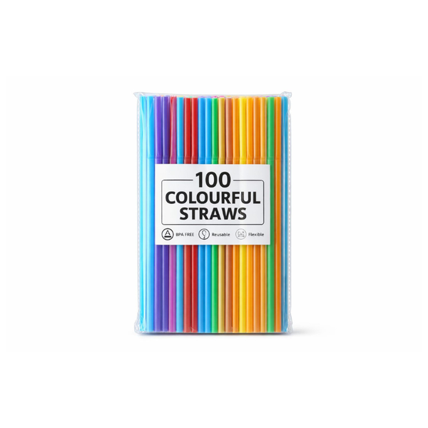 Pack of 100 Rainbow Straws
