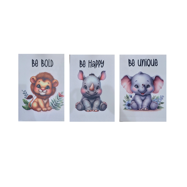 Kidsrock Cute Safari Animals Wall Art Decor Set 2 ( Set of 3)