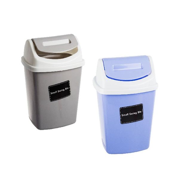 Bulk Pack x 4 Plastic Wastepaper Swing Bins 19x16.5x28cm