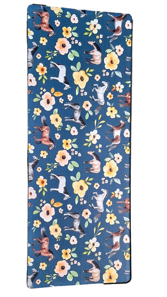 Beautiful Horses &amp; Blooming Flowers Bar Mat